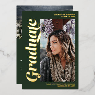 Gold and green graduate script 3 photos graduation