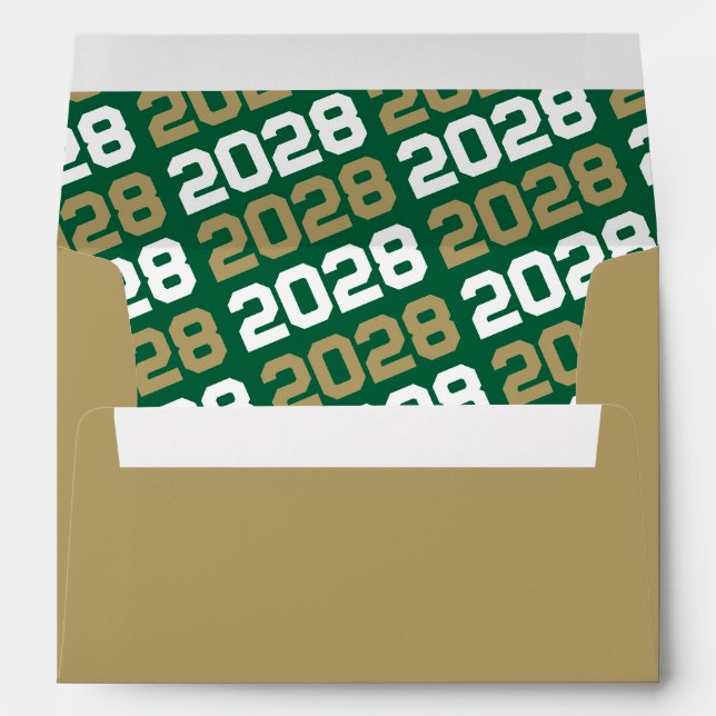 Gold and Green Graduation Envelopes (Back (Bottom))