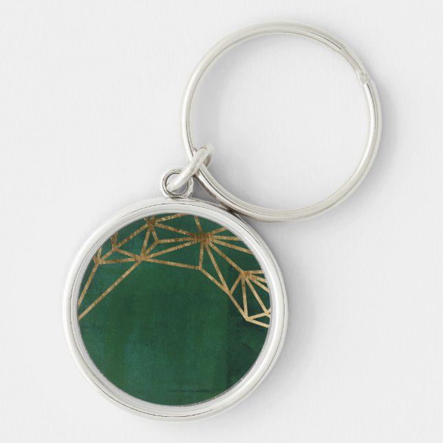 Gold and Green Jungle Web Key Ring (Front)
