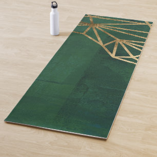 Gold and Green Jungle Web Yoga Mat