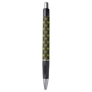 Gold and Green on Black Art Deco Pattern