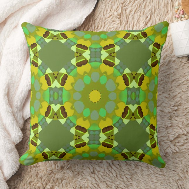 Gold and Green Throw Pillow (Blanket)