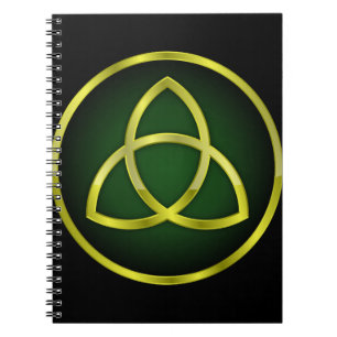 gold and green triquetra notebook