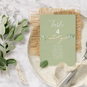 Gold and Green Wedding Seating Chart