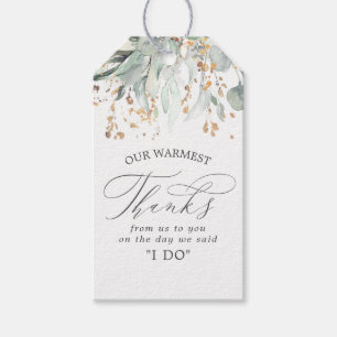 Gold and Greenery Wedding Thank You Gift Tags