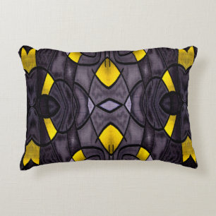 Gold and Grey Abstract Expressionism Decorative Cushion
