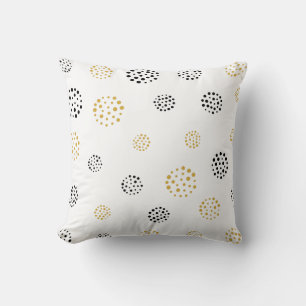 Gold and grey abstract starburst pattern cushion