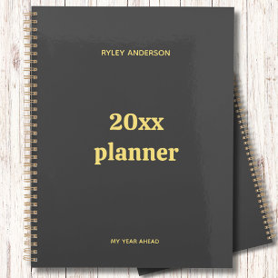 Gold and Grey Business Logo Monogram Planner