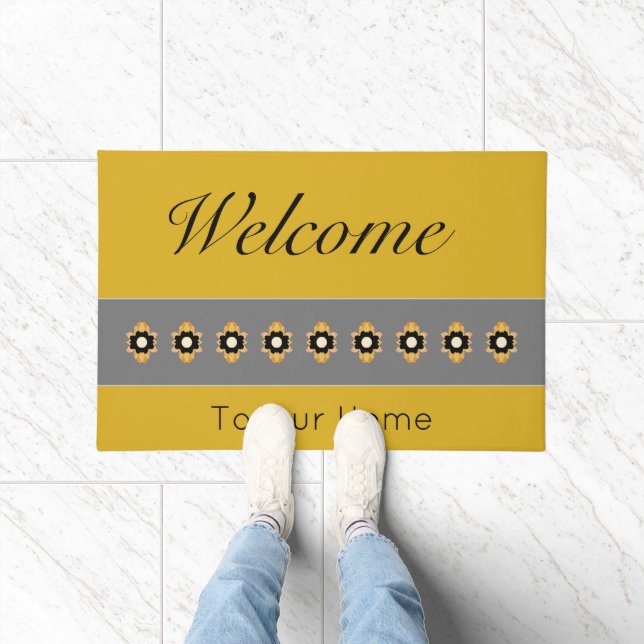Gold And Grey Doormat (Indoor)