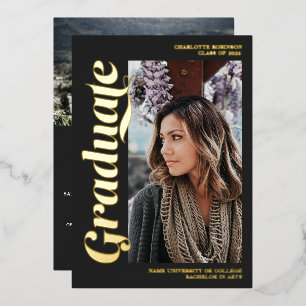 Gold and grey graduate script 3 photos graduation