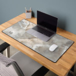 Gold and Grey Marble Desk Mat<br><div class="desc">Elegant look of rich marble in earth tones of gold and grey. Simulated texture - no marble used in the making of this product.</div>