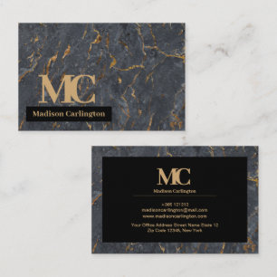 Gold And Grey Marble Texture Business Card