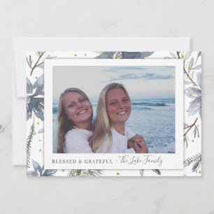 Gold and Grey Photo Holiday Cards