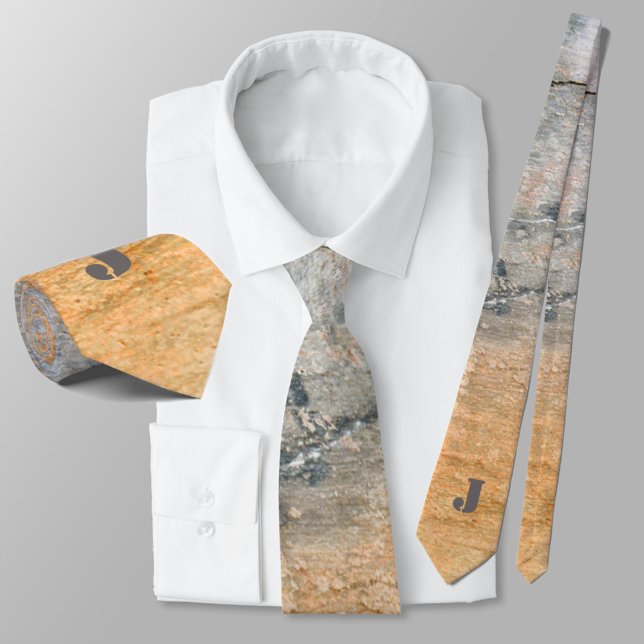 Gold and Grey Rust Stained Urban Grunge Stylish Tie (Creator Uploaded)