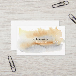 Gold and Grey Watercolour Swatch Business Card