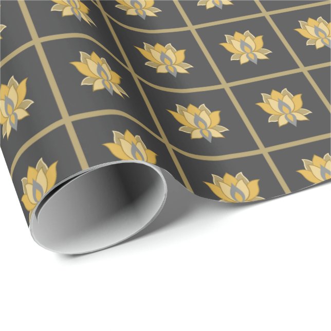 Gold and Grey Wrapping Paper (Roll Corner)
