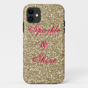 Gold and Hot Pink Glitter Sparkle and Shine iPhone 11 Case
