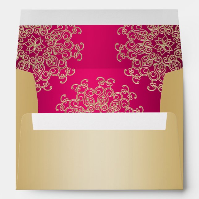 Gold and Hot Pink Indian Style Envelopes (Back (Bottom))