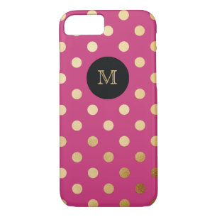 Gold and hot pink Polka Dot Phone case