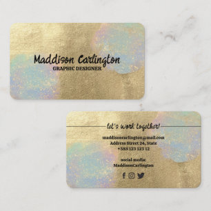 Gold And iridescent Glitter Texture Business Card