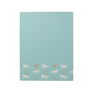Gold and Ivory English Horses Pattern Notepad