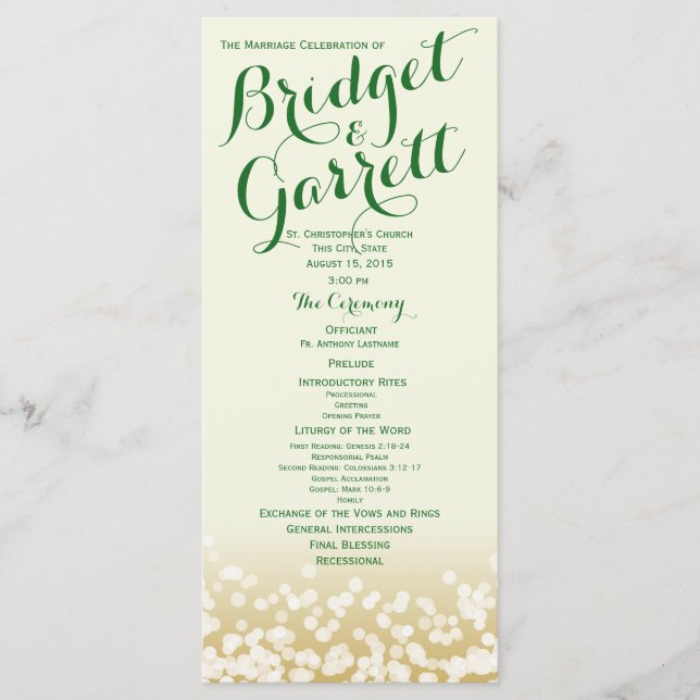 Gold and Ivory Twinkle Lights Program (Front)