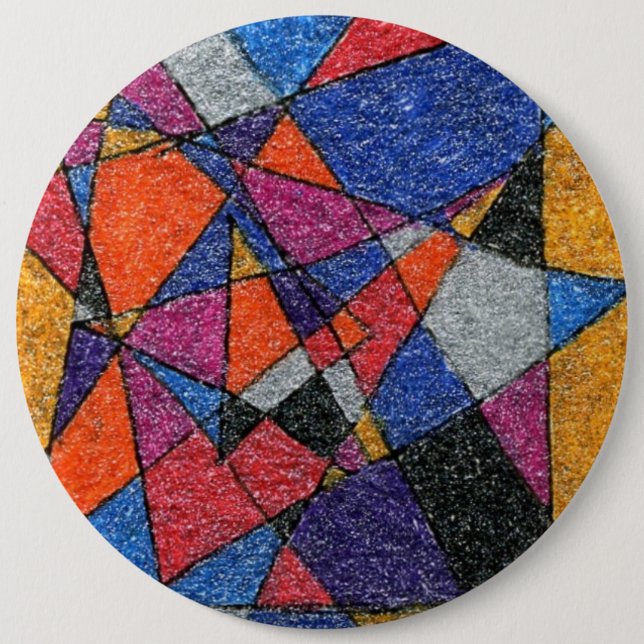 "Gold and Jewels " Abstract Art Button (Front)