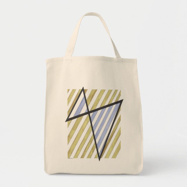 Gold and Lavender Stripes Motif Bag (Front)