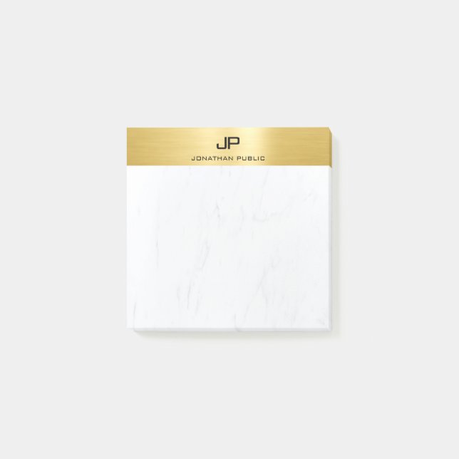 Gold And Marble Modern Simple Template Elegant Post-it Notes (Front)