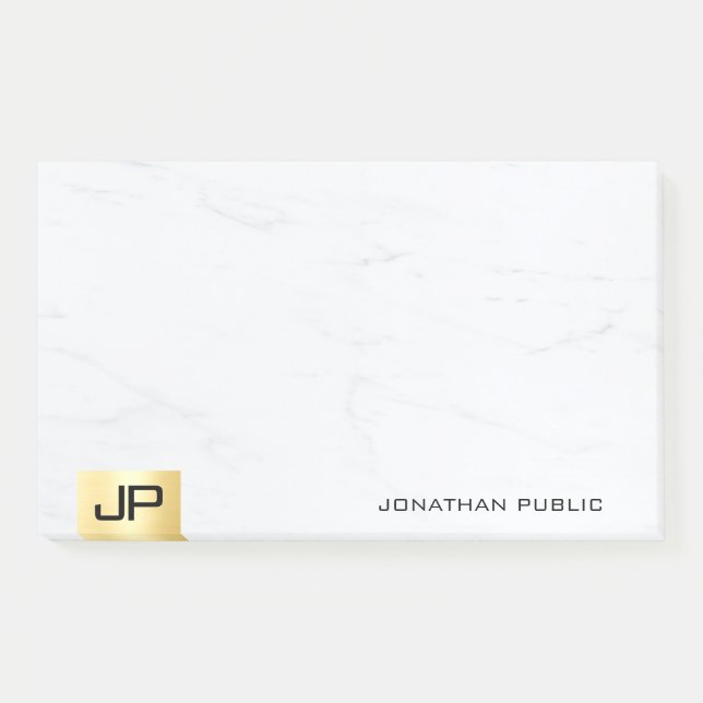 Gold And Marble Modern Simple Template Elegant Post-it Notes (Front)