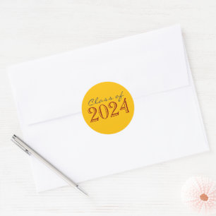 Gold and Maroon Graduation Envelope Seal Stickers