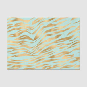Gold and Mint Wavy Animal Pattern Tissue Paper