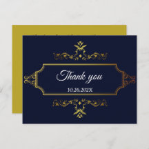 Gold and Navy Blue Indian Style Envelope Enclosure