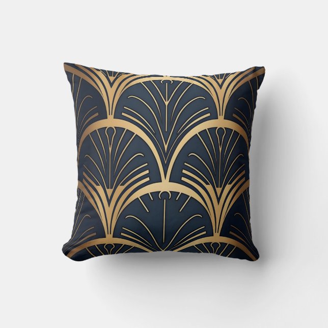 Gold and Navy  Cushion (Front)