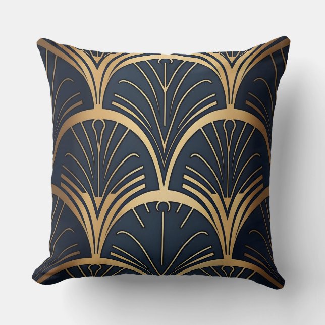 Gold and Navy  Cushion (Front)