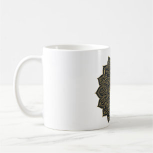 Gold and navy mandala  coffee mug