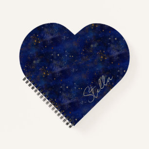 Gold and Navy Stars Notebook