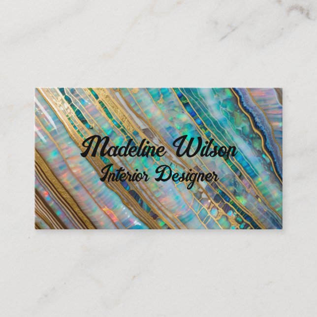 Gold and Opal Business Card (Front)