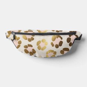 Gold and Pastel Pink Leopard Print Chic Animal Bum Bags