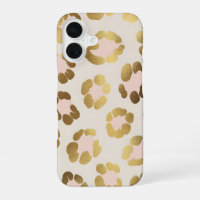 Gold and Pastel Pink Leopard Print Chic Animal