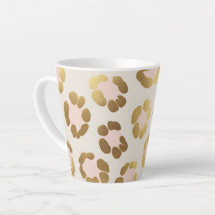 Gold and Pastel Pink Leopard Print Chic Animal Latte Mug