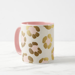 Gold and Pastel Pink Leopard Print Chic Animal Mug