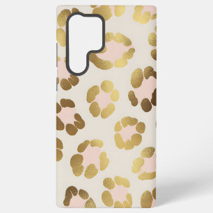 Gold and Pastel Pink Leopard Print Chic Animal Samsung Galaxy Case