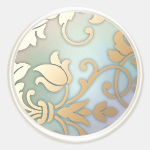 Gold and Pearl Damask Envelope Seal