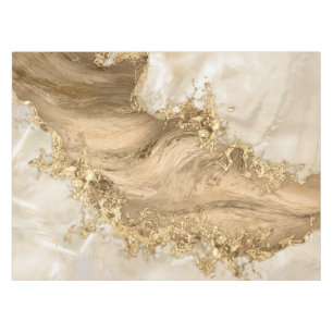Gold and Pearl - Splatter and flow Tablecloth