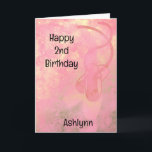 Gold and Pink Ballet 2nd Birthday Card<br><div class="desc">Personalised gold and pink ballet 2nd birthday card for granddaughter,  niece,  goddaughter,  etc. You will be able to personalise the front of this pretty ballet shoes birthday card with her name. Please see all photos. A personalised ballet birthday card keepsake for your little ballerina.</div>