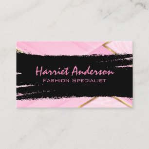 Gold and Pink   Black Brushed Stylish Business Card