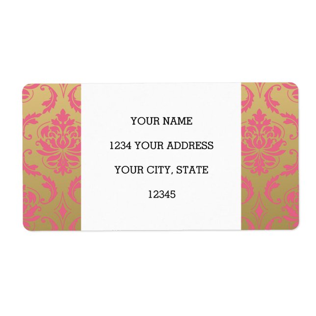 Gold and Pink Classic Damask (Front)