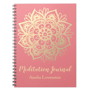 Gold and Pink Mandala Meditation Journal