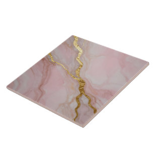 Gold and pink marble texture ceramic tile